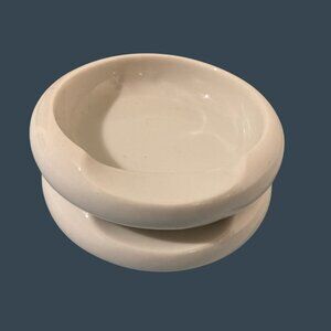 Set Of 2 Vintage White Porcelain Stackable Ashtrays
